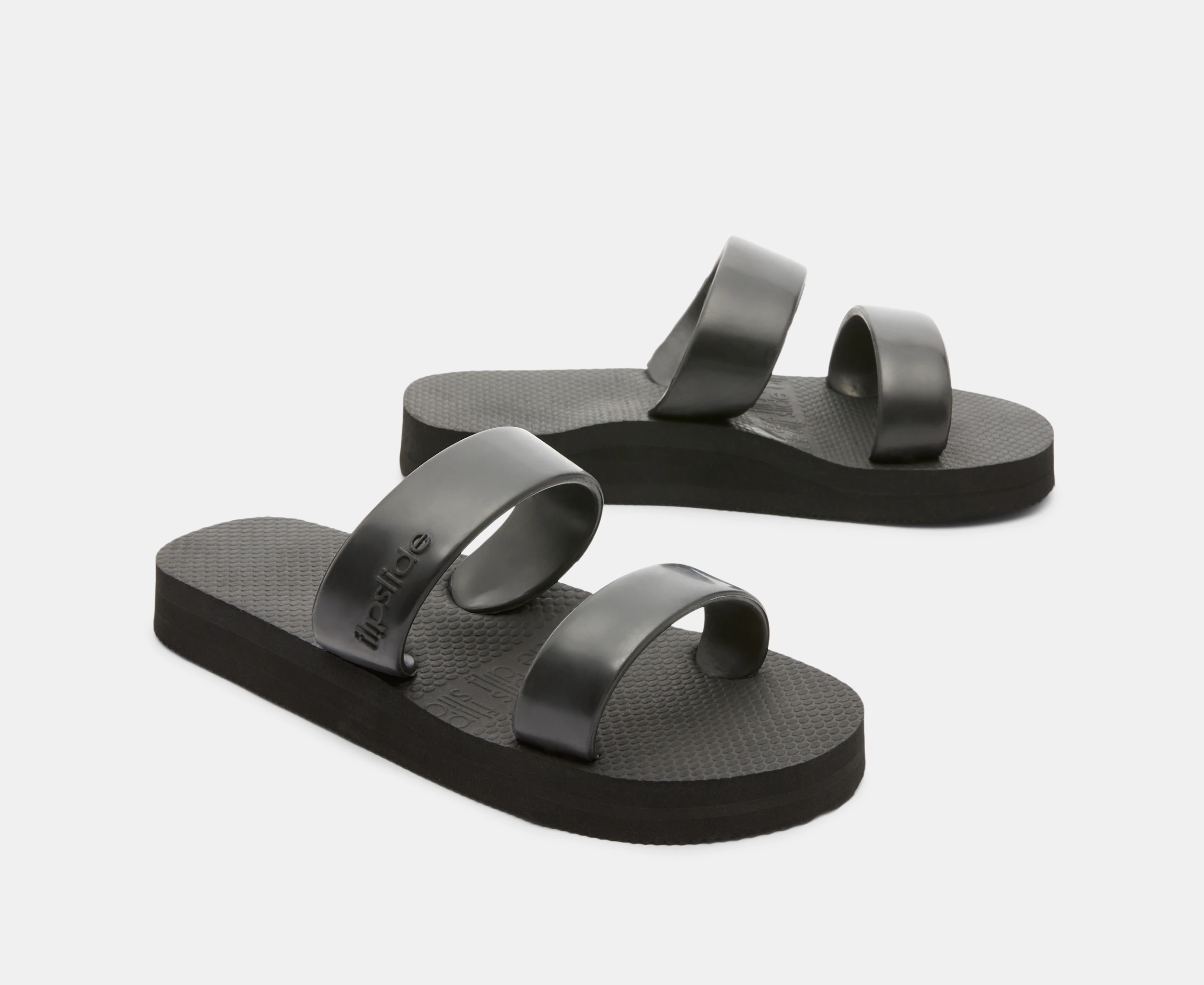 FlipSlide Women's Arch Support Flip Flop Slides - Black