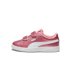 Puma Girls' Smash 3.0 Glitz Glam Sneakers - Peach Smoothie/Puma White