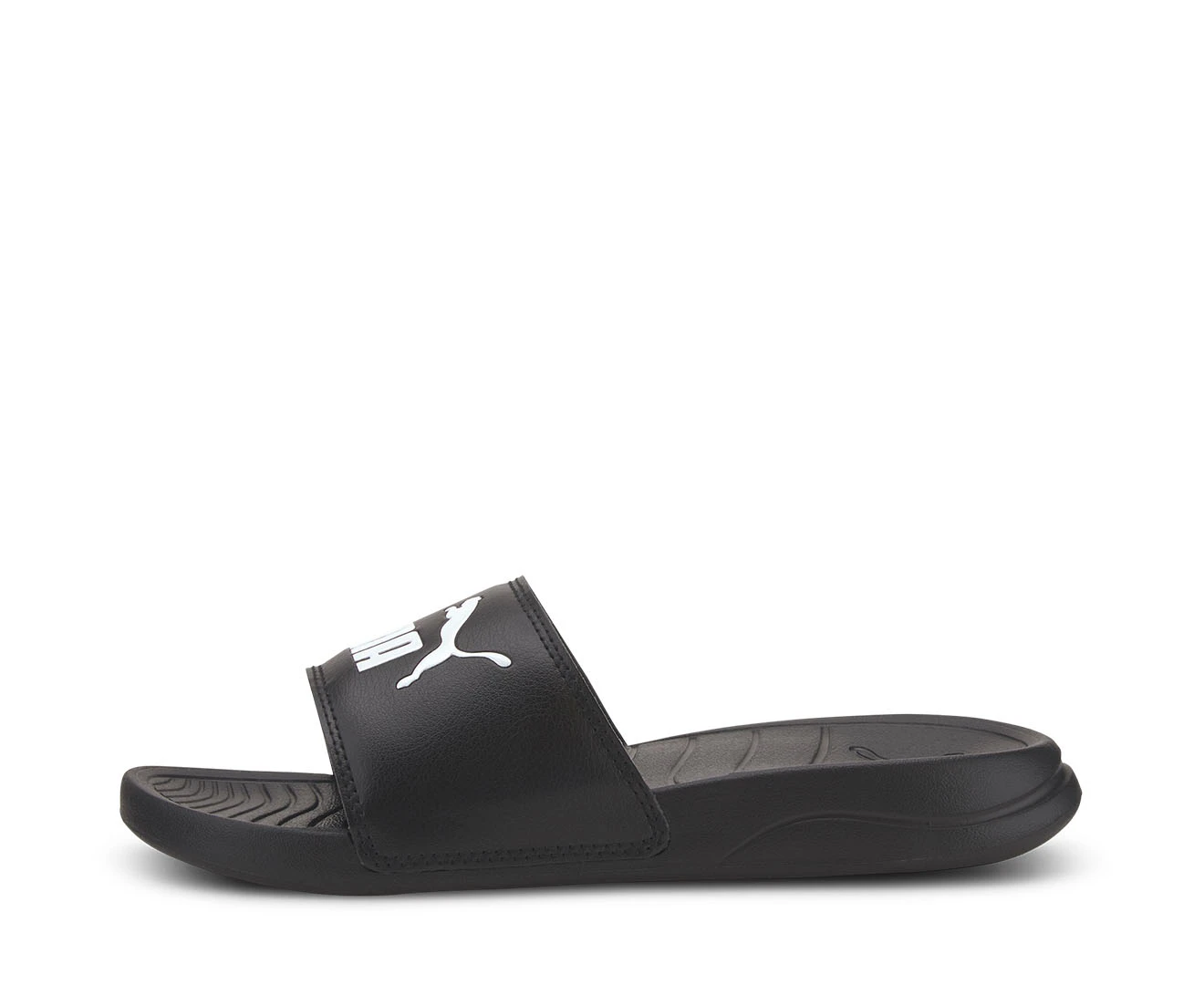 Puma Youth Boys' Popcat 20 Slides - Puma White/Dark Coal