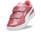 Puma Girls' Smash 3.0 Glitz Glam Sneakers - Peach Smoothie/Puma White