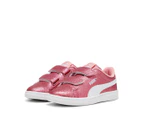 Puma Girls' Smash 3.0 Glitz Glam Sneakers - Peach Smoothie/Puma White