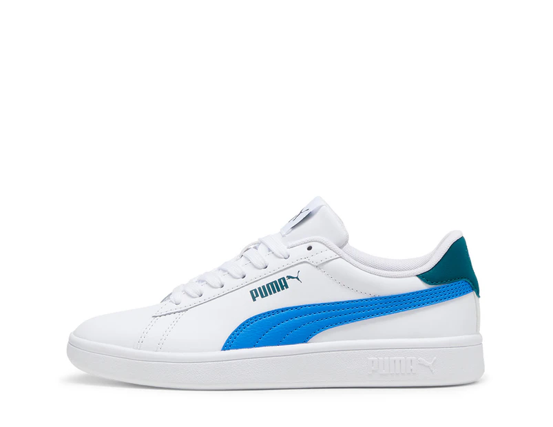 Puma Youth Boys' Smash 3.0 Sneakers - Puma White/Hyperlink Blue/Cold Green