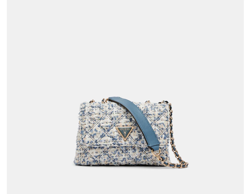 GUESS Giully Mini Convertible Crossbody Bag - White/Blue