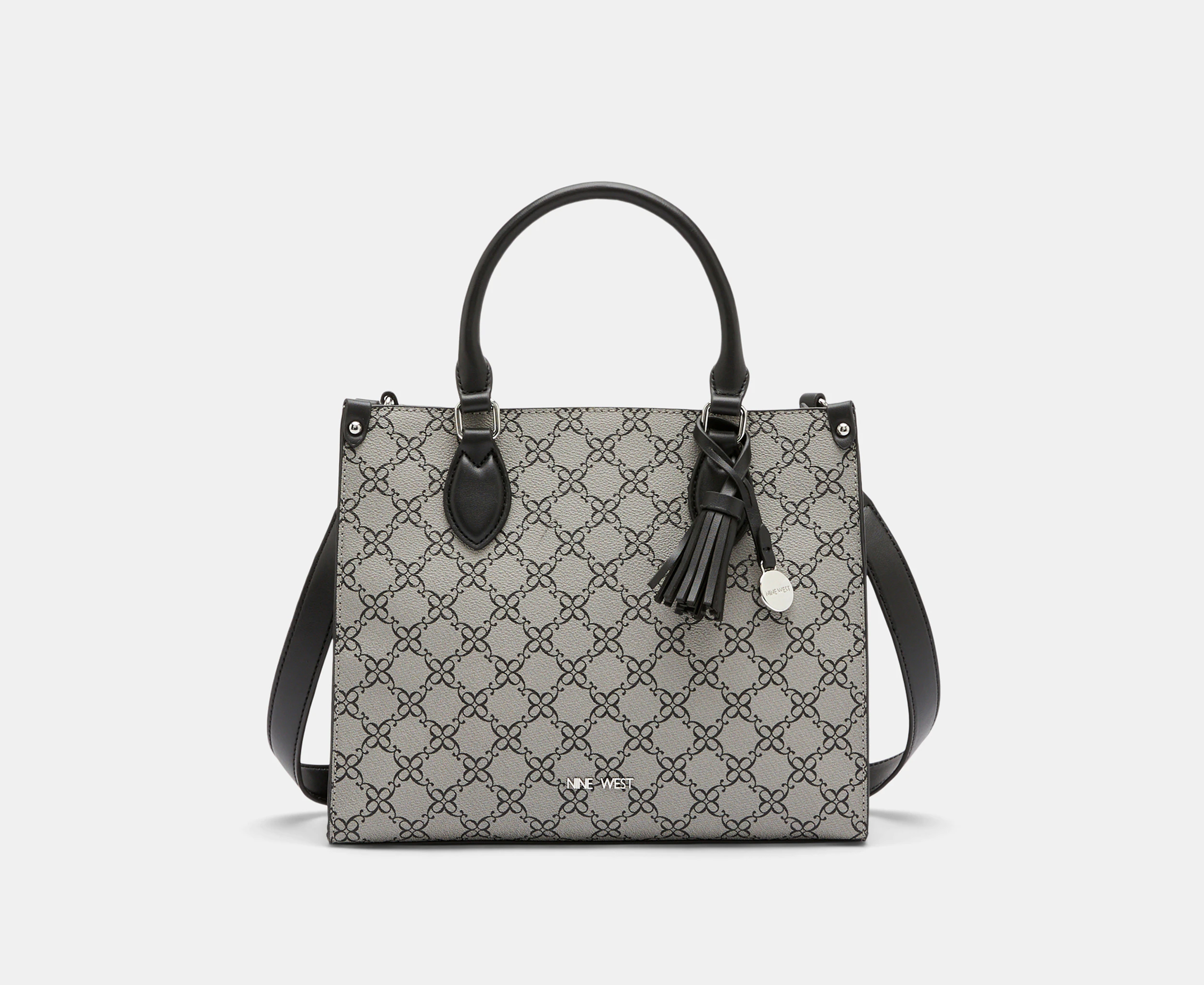 Nine West Chelsay Satchel Bag - Granite Logo