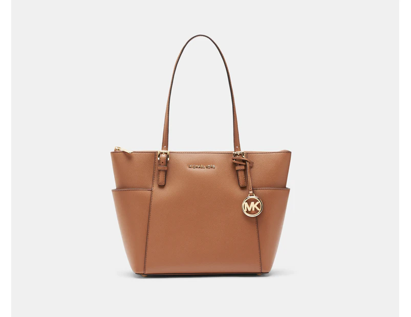 Michael Kors Jet Set East West Leather Tote Bag - Luggage