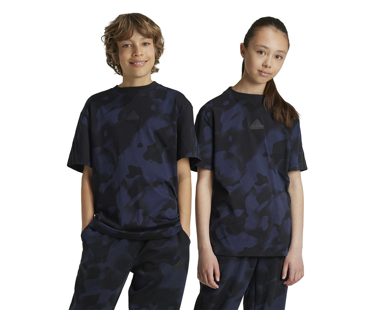 Adidas Youth Future Icons Camo Printed Tee / T-Shirt / Tshirt -  Black Legend/Ink Black