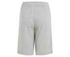 Adidas Youth Essentials Big Logo Cotton Shorts - Medium Grey Heather/White