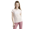 Adidas Youth Girls' Essentials Big Logo Tee / T-Shirt / Tshirt - Sandy Pink/White