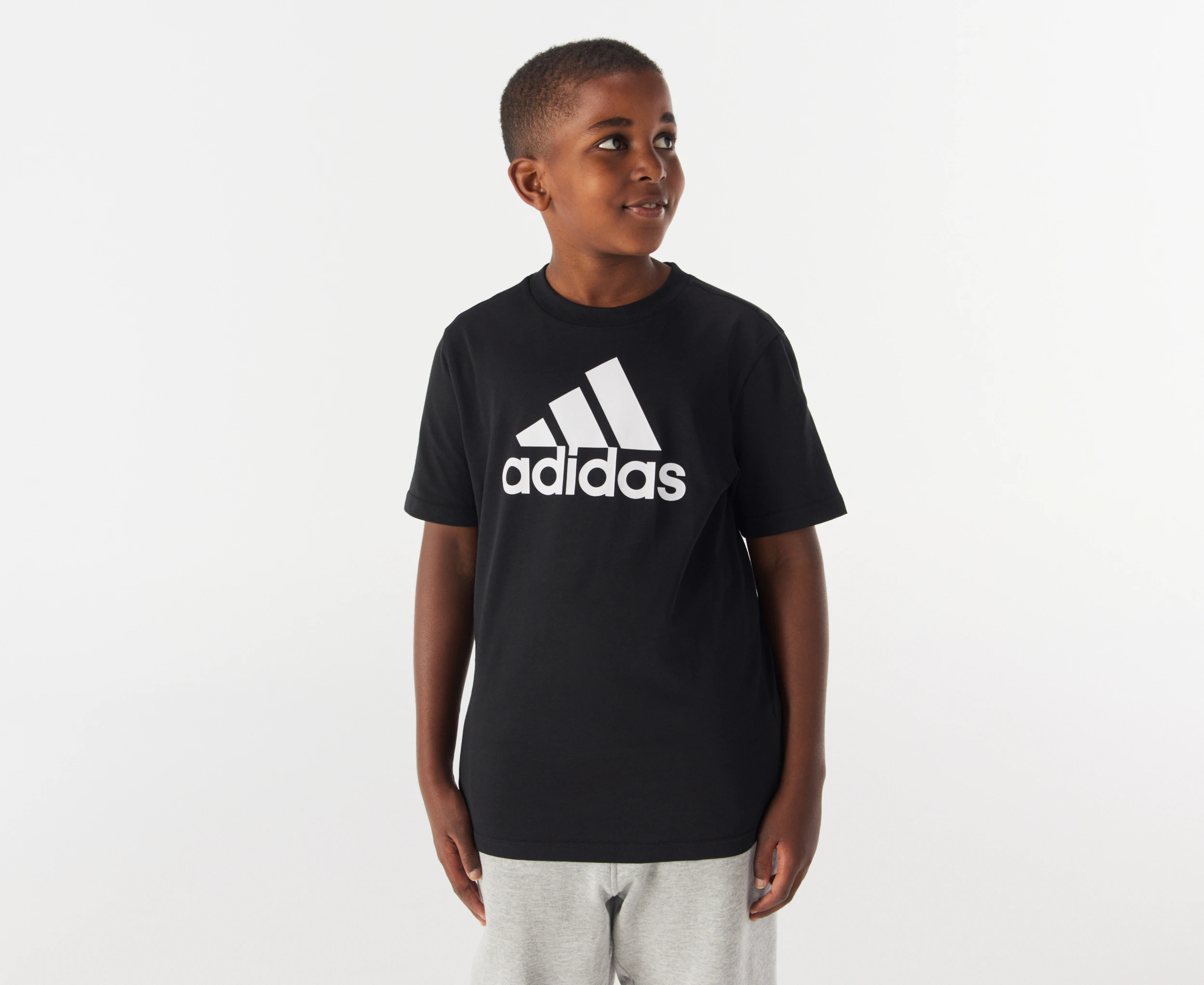 Adidas Youth Essentials Big Logo Tee / T-Shirt / Tshirt - Black/White