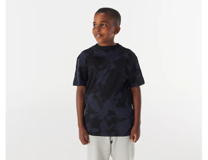 Adidas Youth Future Icons Camo Printed Tee / T-Shirt / Tshirt -  Black Legend/Ink Black