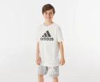 Adidas Youth Essentials Big Logo Tee / T-Shirt / Tshirt - White/Black