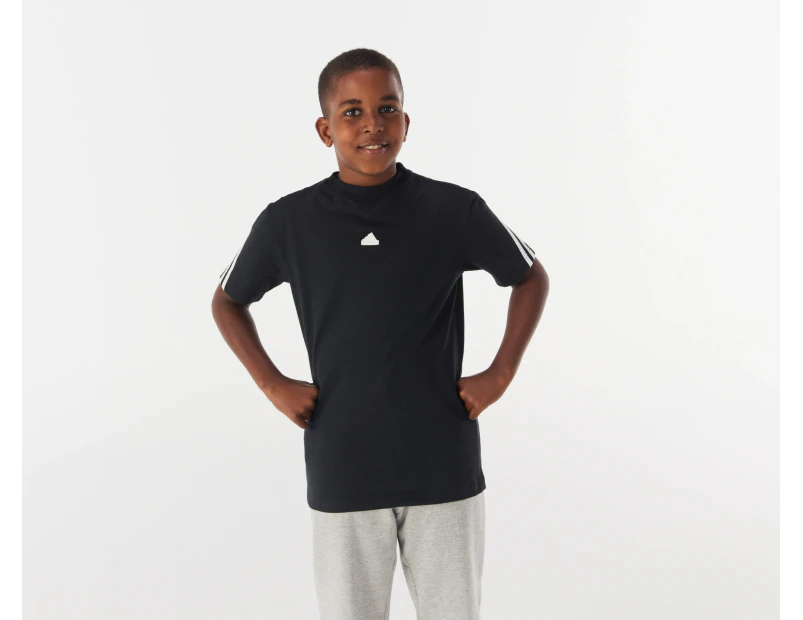 Adidas Youth Future Icons 3-Stripes Tee / T-shirt / Tshirt - Black/White