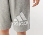 Adidas Youth Essentials Big Logo Cotton Shorts - Medium Grey Heather/White