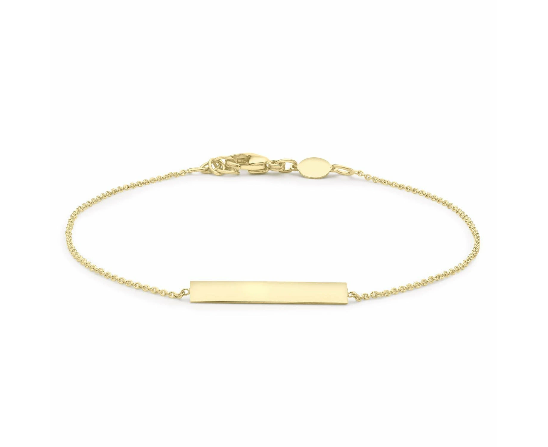 9K Yellow Gold 3mm x 20mm Horizontal-Bar Adjustable Bracelet 18cm-19cm