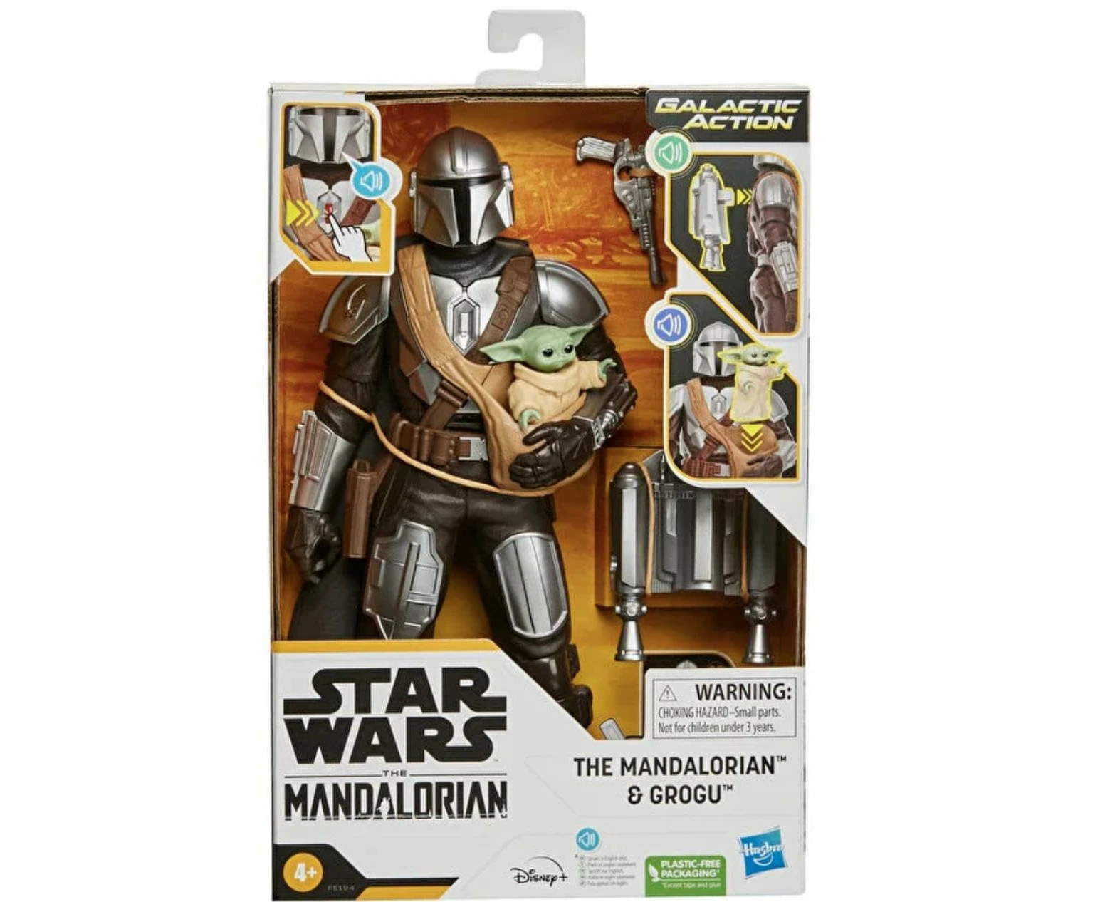 Playskool Heroes Star Wars Galactic Action The Mandalorian & Grogu: Enjoy Interactive Fun With This Awesome Duo! (12-inch, 4+)