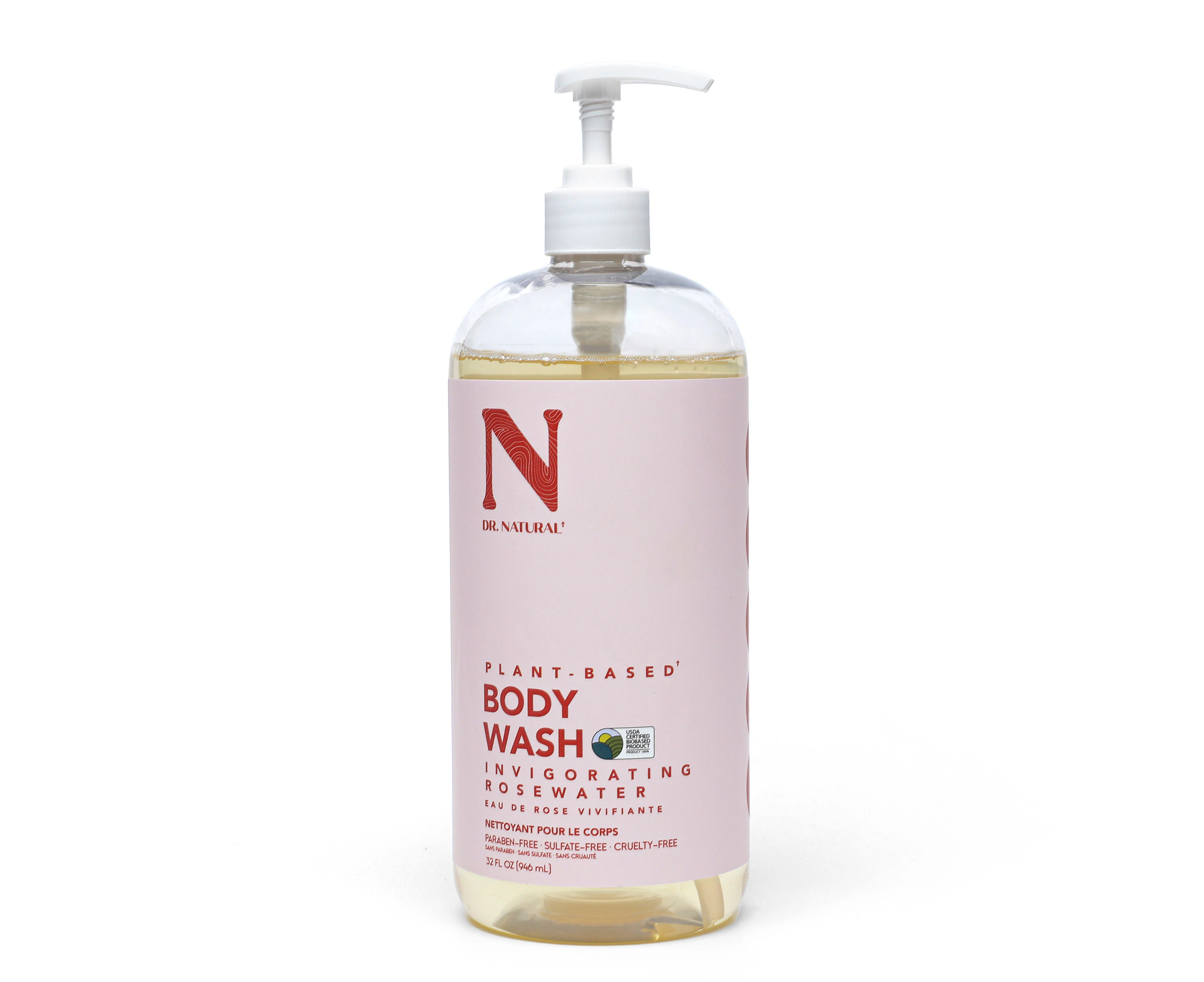 Invigorating Body Wash - Rosewater by Dr. Natural for Unisex - 32 oz Body Wash