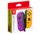 Nintendo Switch Joy-Con Controller Set with 4Gamers C6-50 Wired Gaming Headset Neon Orange and Purple Bundle