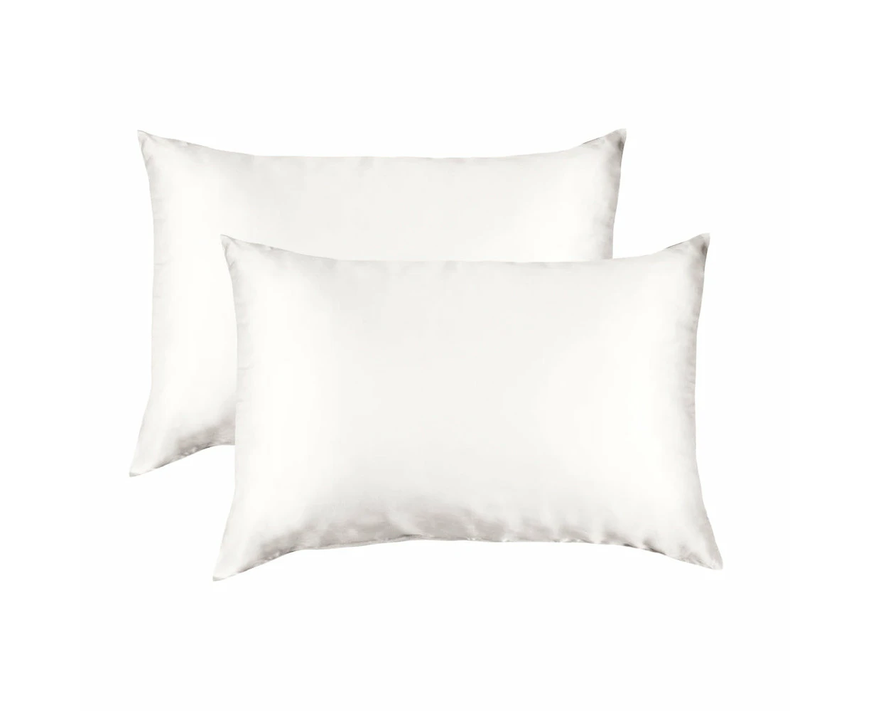 Royal Comfort Mulberry Silk Pillow Case Ivory Pack of 2 Size 51X76cm 100%