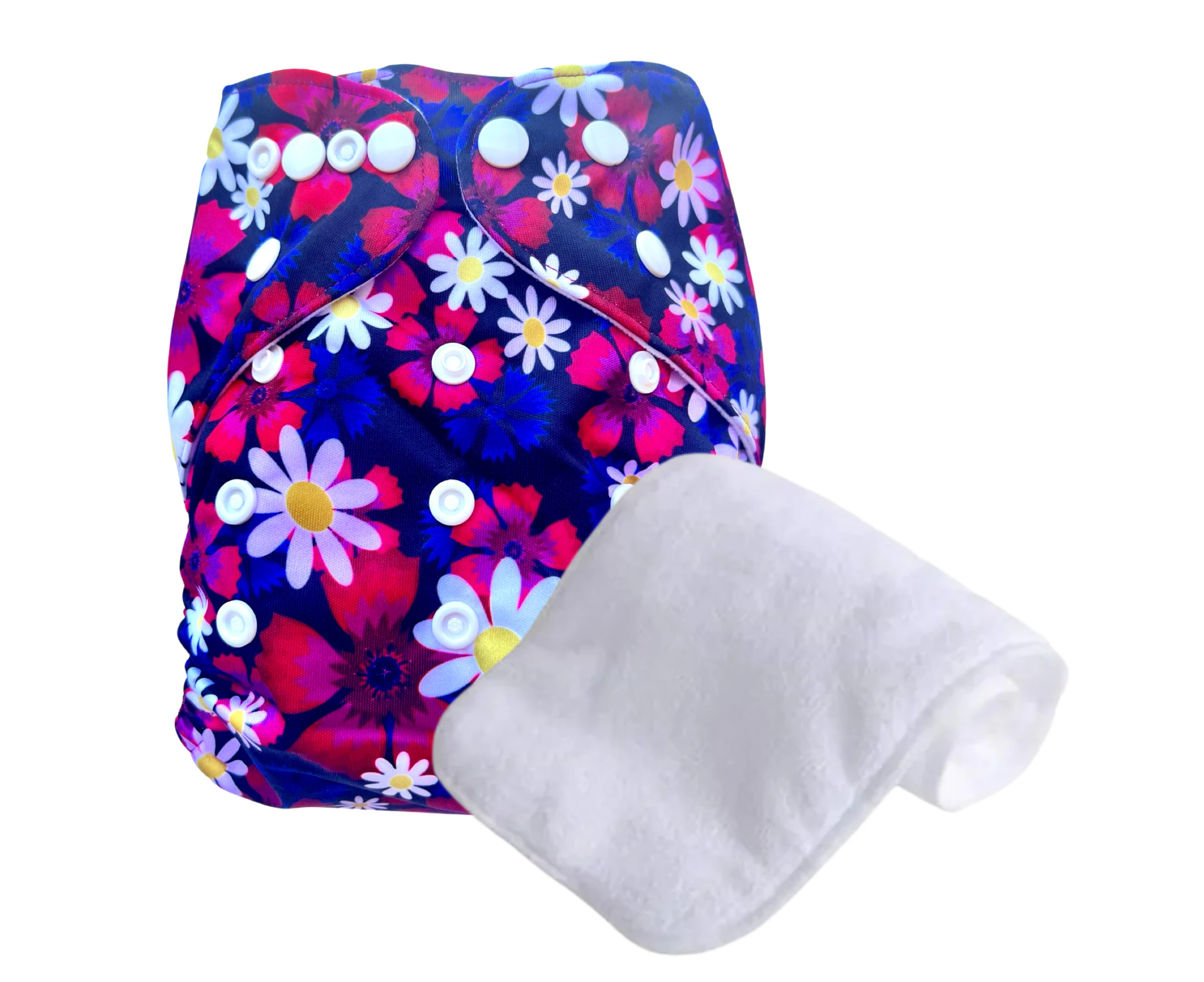 Reusable Cloth Nappy with Free Insert - Daisy Flower