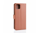 For Google Pixel 4 XL Case Brown Lychee Texture Protective Leather Cover