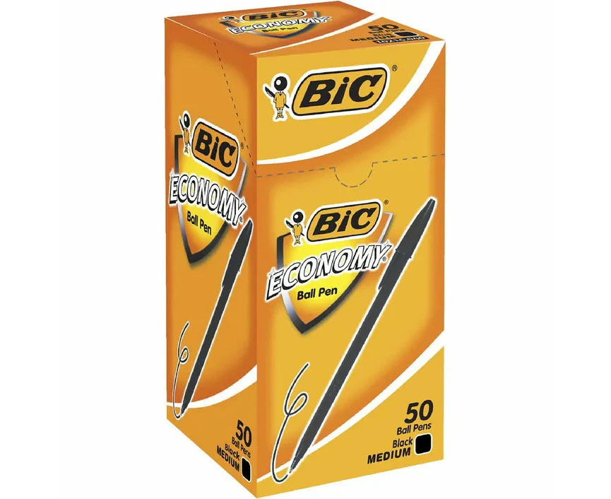 BIC Economy Medium Ballpoint Pens Black 50 Pack - Excellent Condition