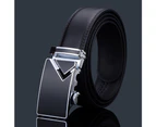 Adjustable Slide Genuine Leather Belt Men's Plate Reversible Buckle Business Dress Belts