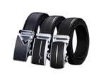 Adjustable Slide Genuine Leather Belt Men's Plate Reversible Buckle Business Dress Belts