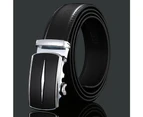 Adjustable Slide Genuine Leather Belt Men's Plate Reversible Buckle Business Dress Belts