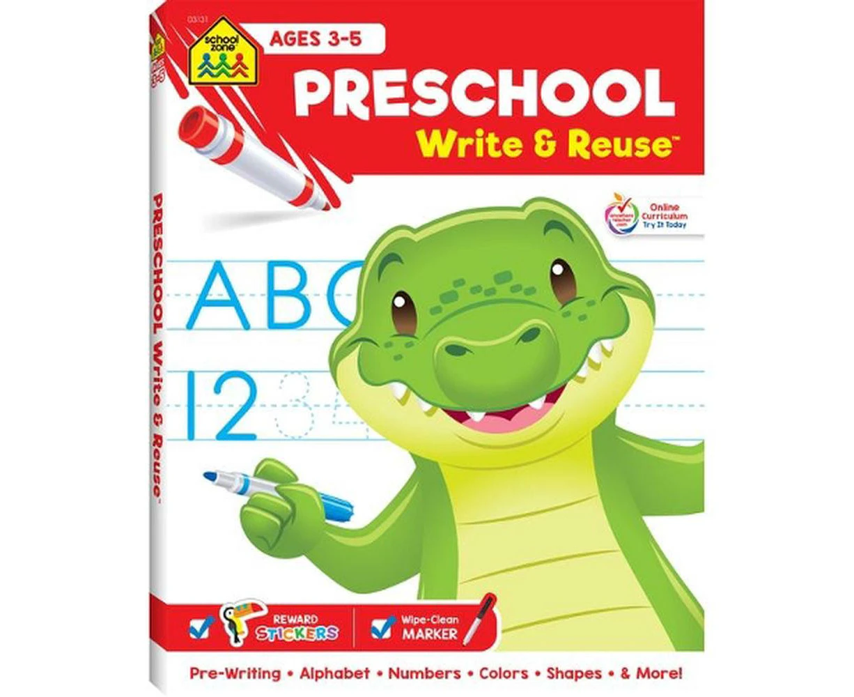 School Zone Preschool Write & Reuse Workbook