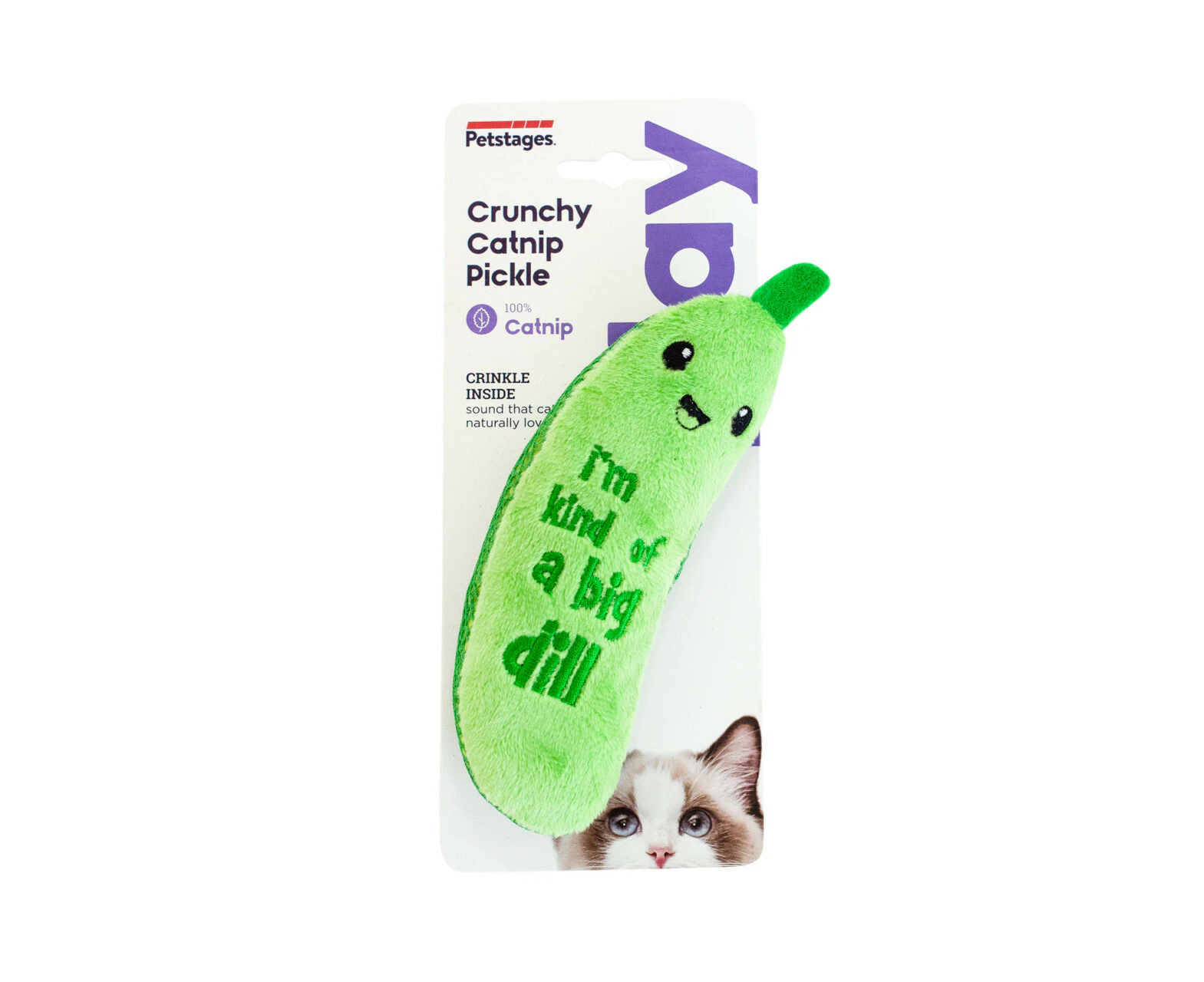 Petstages Crunchy Pickle Kicker Catnip Cat Toy