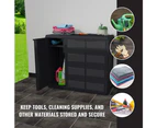 Outdoor Storage Box Garden Cabinet Lockable Cupboard 2 Shelves Organizer Unit 87x97x38cm