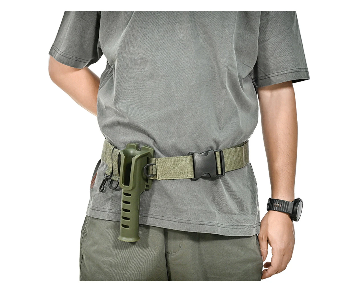 Portable Fishing Waist Belt Rod Holder Adjustable Fishing Waist Wading Belts - ArmyGreen