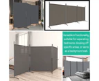 3 Panel Room Divider Privacy Screen Partition Fabric Iron with Stand 525x180 cm