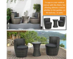 Outdoor Furniture Bistro Set 3 Piece Chair Table with Cushion Poly Rattan Garden