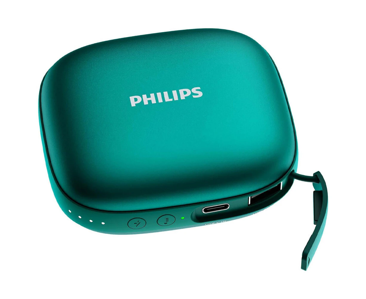 Philips DLP2136VG Hand Warmer 5000mAh Fast Charging Portable Power Bank Green