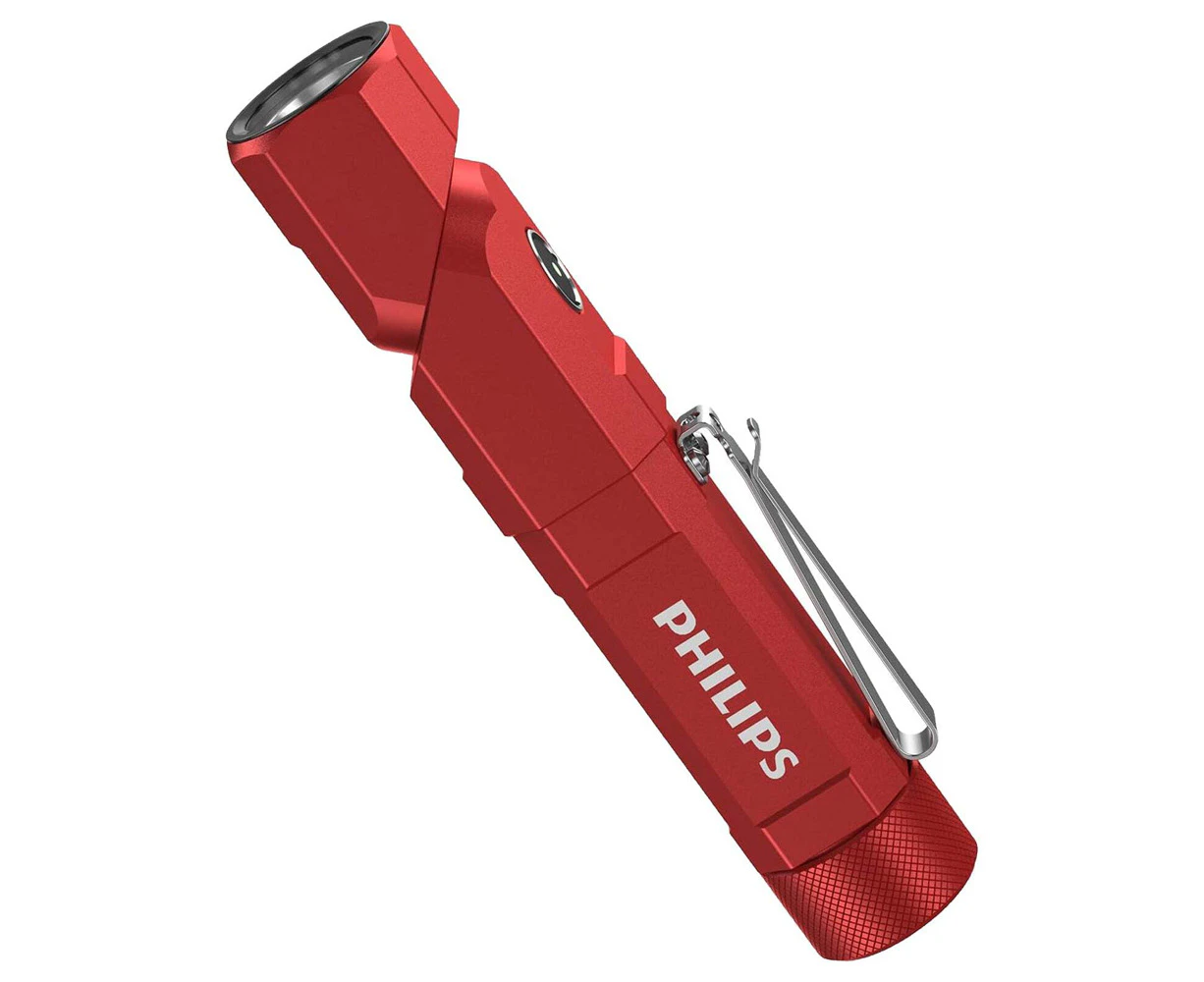 Philips SFL5806R Rechargable 1000LM 2200mAh Compact Flashlight Torch Red