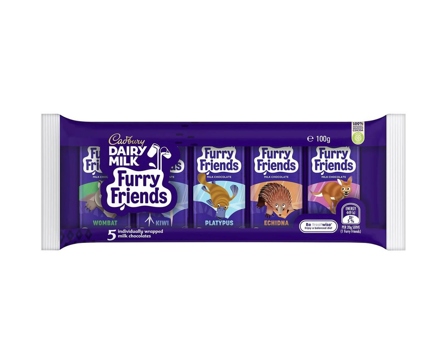 Cadbury Furry Friends Dairy Milk Chocolate Multipack 100g