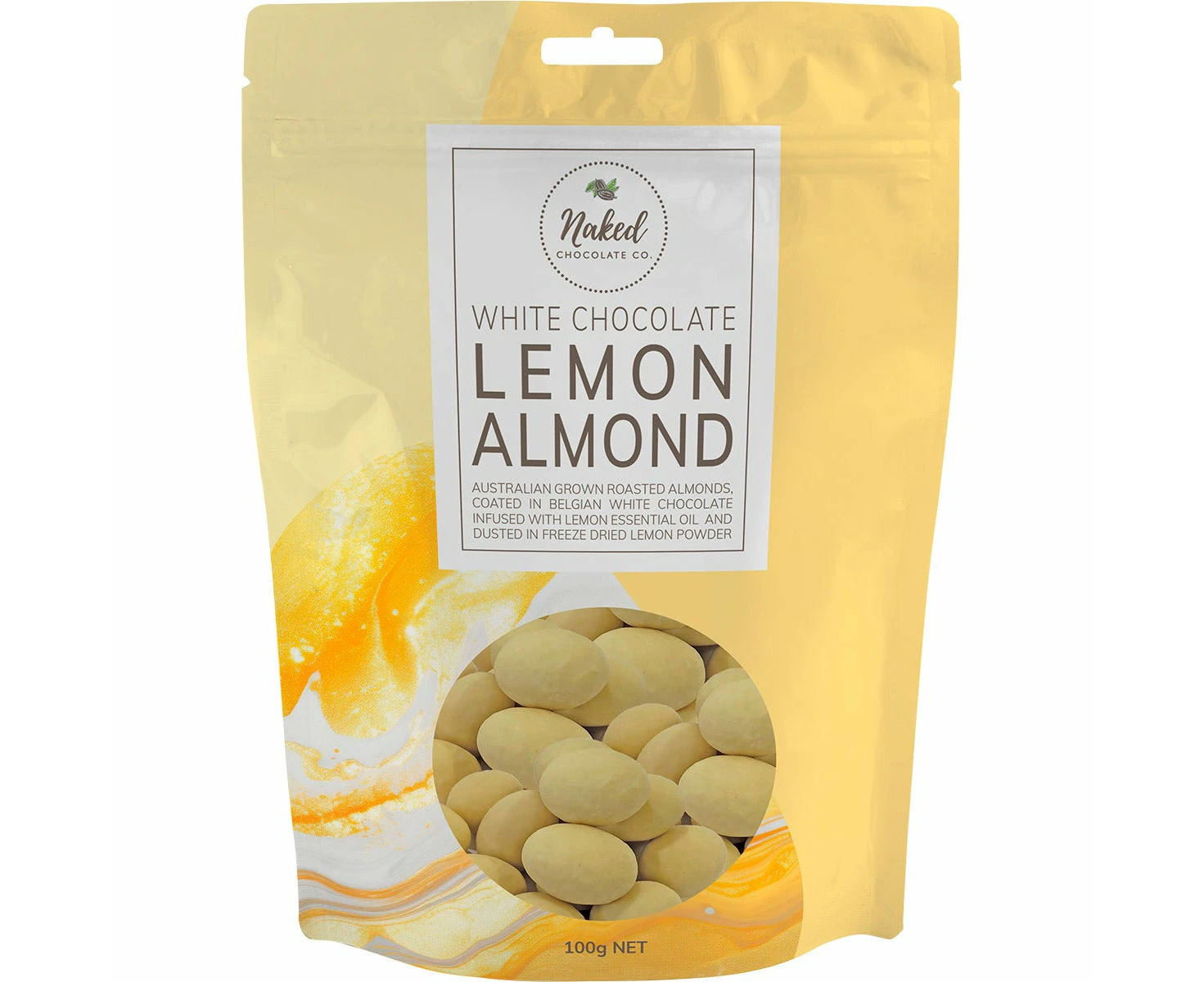 NAKED CHOCOLATE CO Lemon Almond White Chocolate 100g