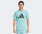 Adidas Men's Train Essentials Feelready Logo Training Tee / T-Shirt / Tshirt - Mint Ton/Black