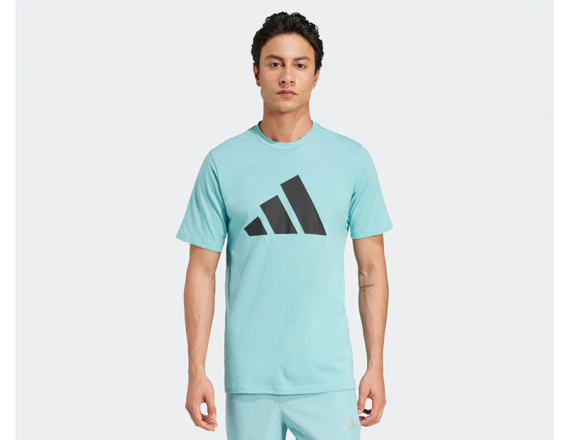 Adidas Men's Train Essentials Feelready Logo Training Tee / T-Shirt / Tshirt - Mint Ton/Black