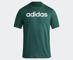 Adidas Men's Essentials Single Jersey Linear Logo Tee / T-Shirt / Tshirt - Collegiate Green