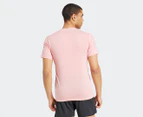 Adidas Men's Train Essentials Feelready Logo Training Tee / T-Shirt / Tshirt - Semi Pink Spark/Glory Grey