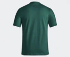 Adidas Men's Essentials Single Jersey Linear Logo Tee / T-Shirt / Tshirt - Collegiate Green