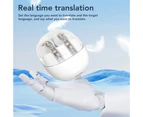 Translator Earbuds 144 Languages Translator Device Real Time Translation Bluetooth Wireless Earbuds for Business Trip White