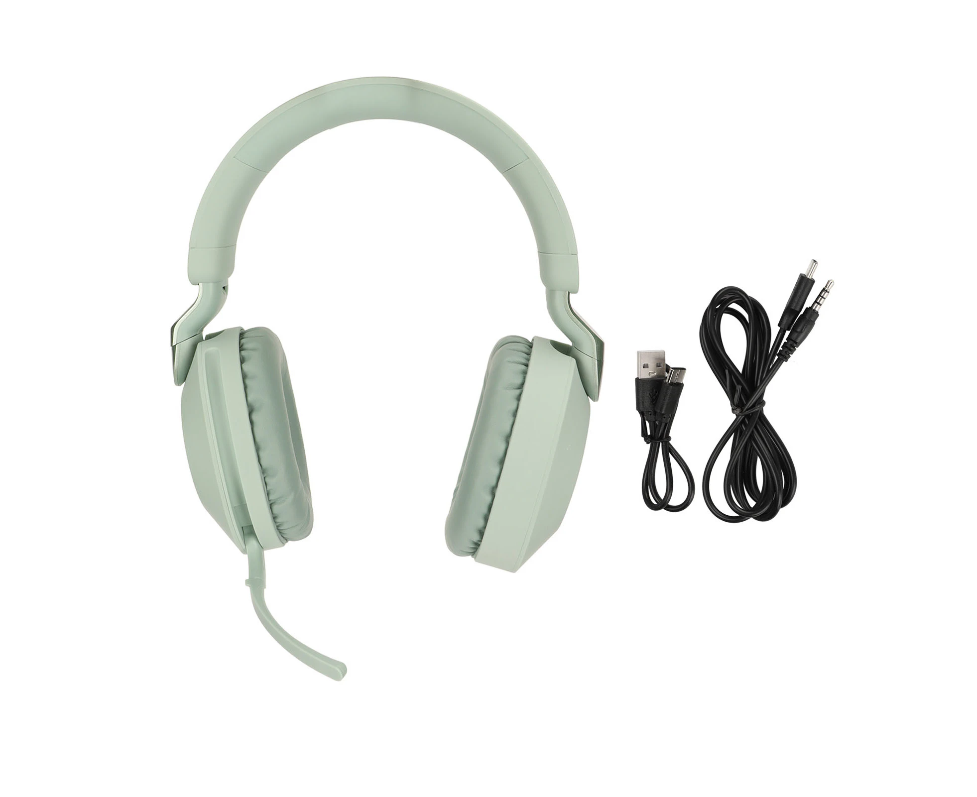 Bluetooth Gaming Headset Foldable Type C Interface Wireless Bluetooth 5.1 Wired Dual Mode Stereo Headset with Microphone Green