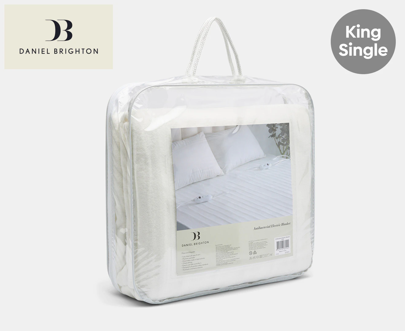 Daniel Brighton Antibacterial Electric Blanket - King Single Bed