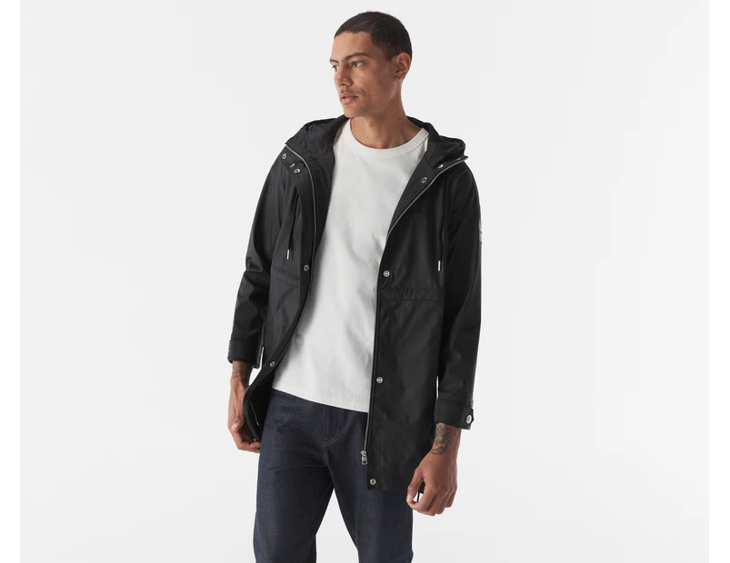 Calvin Klein Jeans Men's Master Jeans Logo Hooded Raincoat - Black