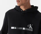 Calvin Klein Jeans Men's Fleece Stripe Pullover Hoodie - Black Beauty