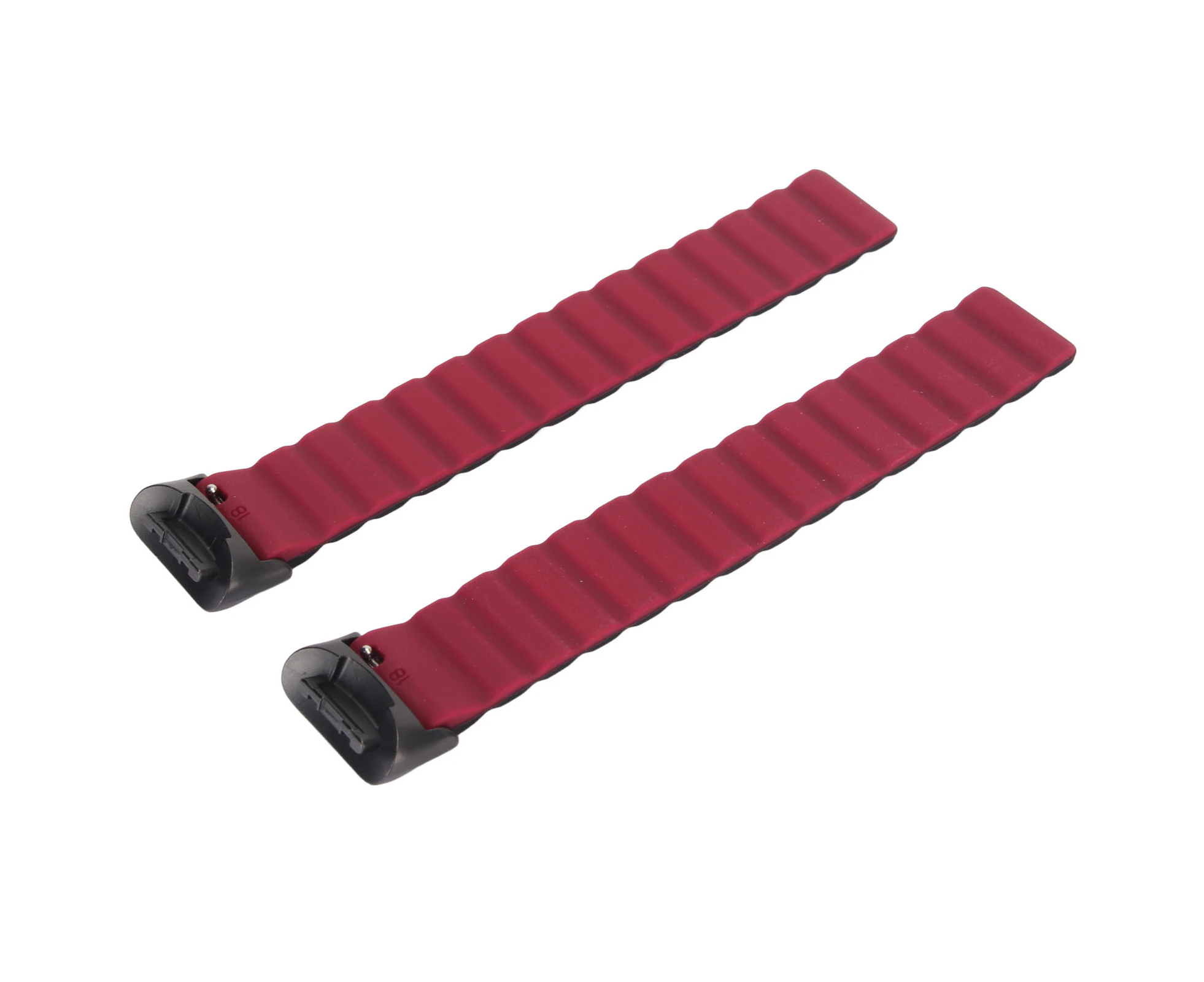 Magnetic Watch Band Adjustable Quick Release Silicone Watch Strap Accessory Fit for Fitbit Charge 5 Black and Burgundy