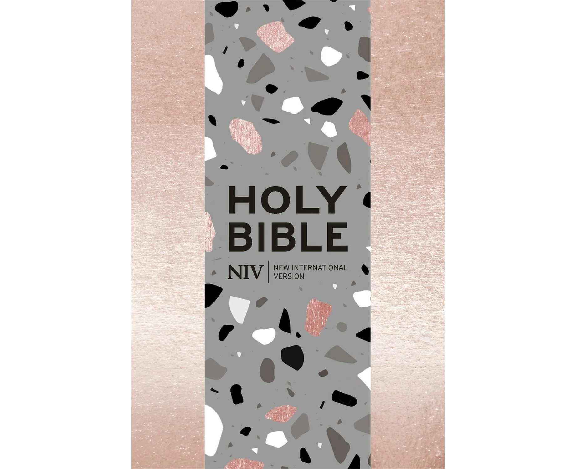 NIV Pocket Rose Gold Terrazzo Soft-tone Bible with Zip